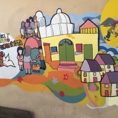 Peinture murale réalisée par les enfants